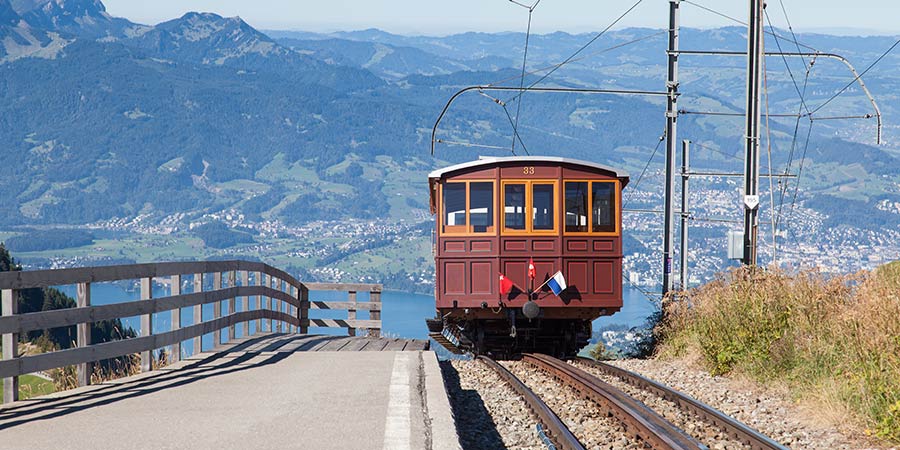 Idyllic Swiss scenery aboard mountain railways