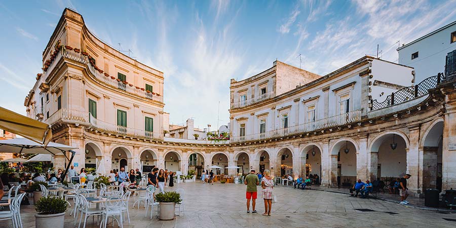 Largo Piazza Maria Immacolata in the historic centre of Martina Franca