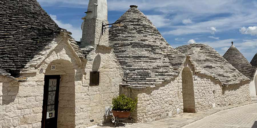 The iconic white trulli houses of Alberobello, Puglia